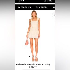 1. State Ruffle Mini Dress in Roasted Ivory NWT Never worn